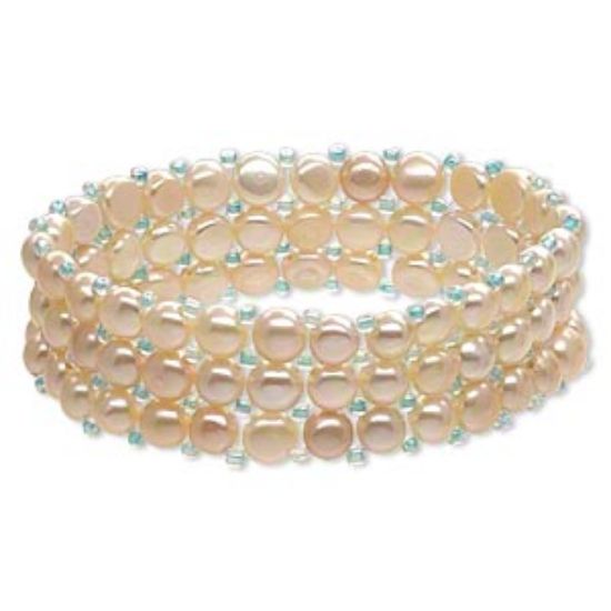 Picture of Freshwater Pearl Stretch Bracelet 21mm wide x1