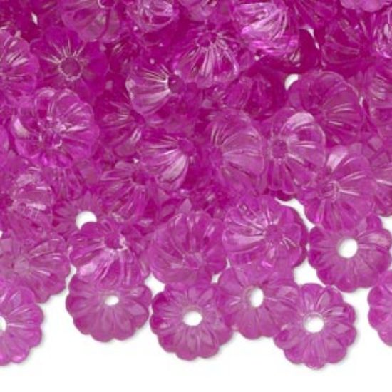 Picture of Acrylic Bead Saucer 10mm Transparent Dark Lilac x100