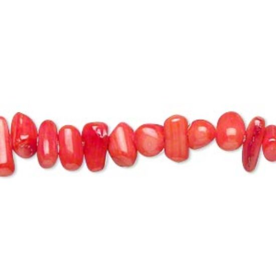 Picture of Bamboo coral (dyed) red 6x3mm-10x4mm stick x38cm