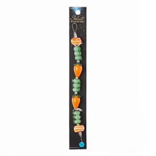 Picture of Select Strands™ Lampworked Glass Pea Pod & Carrot x1
