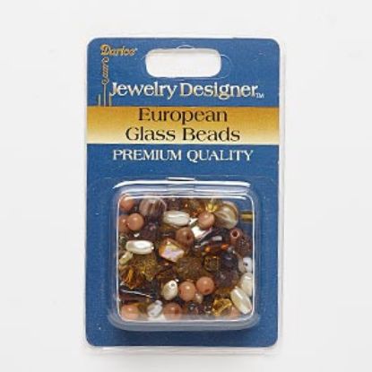 Bild von Bead mix, cat's eye and Czech glass, multi-brown, 4mm-15x8mm mixed shape. Sold per 1-ounce pkg, approximately 110 beads.