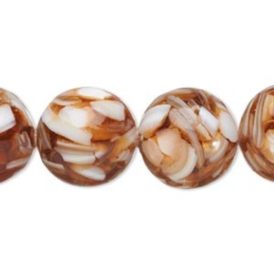 Picture of Mother-of-Pearl Shell and Resin (assembled) 16mm Dark Honey x5