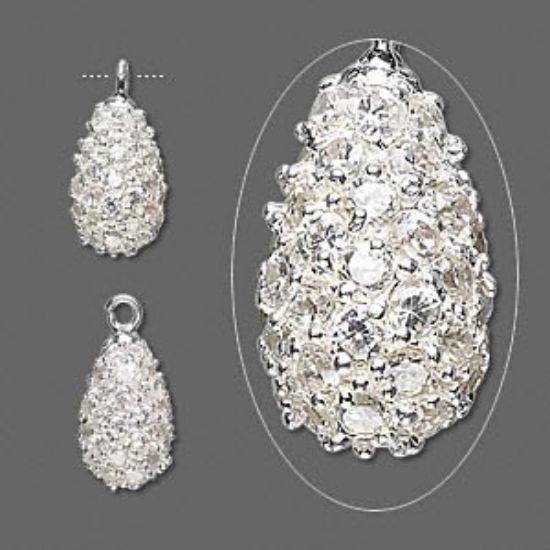 Picture of 925 Silver Pear 12x7mm w/ Cubic Zirconia x1