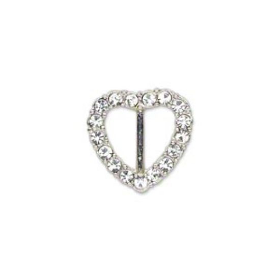 Picture of Slider Heart 17mm with Czech strass Antique Silver x1