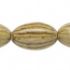 Picture of Bead, ceramic, yellow / green / brown, 28x18mm corrugated oval. Sold per 16-inch strand.