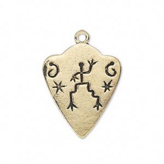 Picture of Charm Shield 25x20mm Antiqued Gold x1