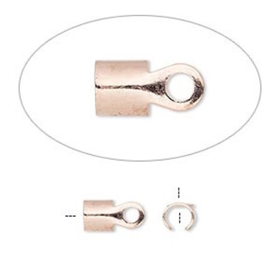 Picture of Cord End fold-over Ø4mm  Rose Gold Plated x10