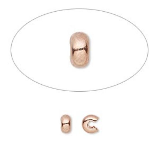 Picture of Crimp Cover 4mm Rose Gold Plated x10