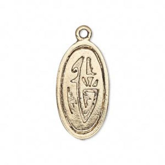 Picture of Drop  26x14mm fancy oval Antiqued Gold x10