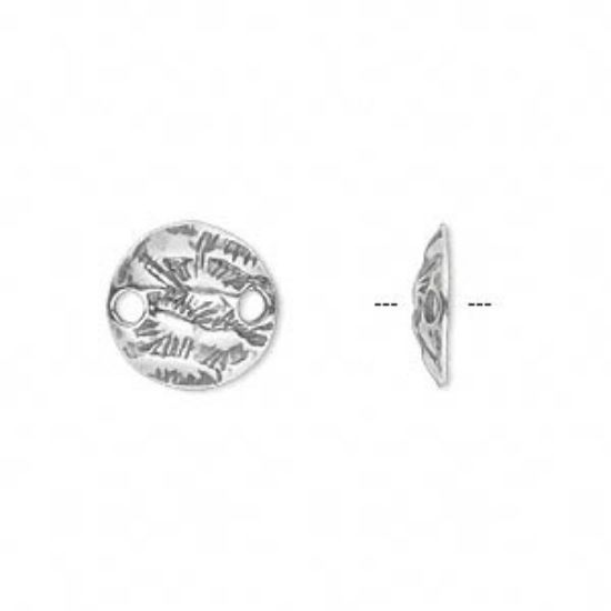 Picture of JBB Findings Link 12mm curved hammered flat round Antiqued Silver x1