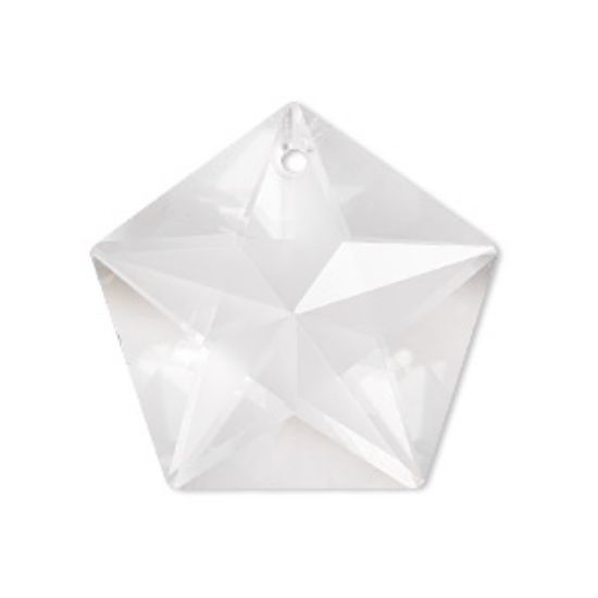 Picture of Drop, glass, clear, 29x28mm faceted pentagon x1