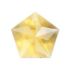 Picture of Drop, glass, yellow, 29x28mm faceted pentagon x1