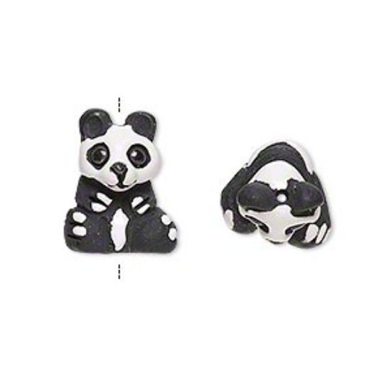 Picture of Ceramic Bead hand-painted Panda Bear 6x13mm x1