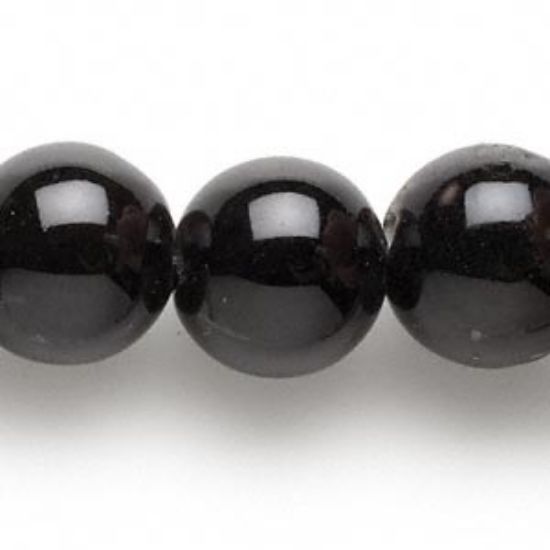 Picture of Porcelain bead 18mm round Black x38cm