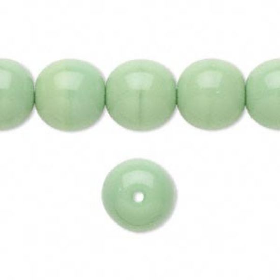 Picture of Round beads 12mm Opaque Green x10