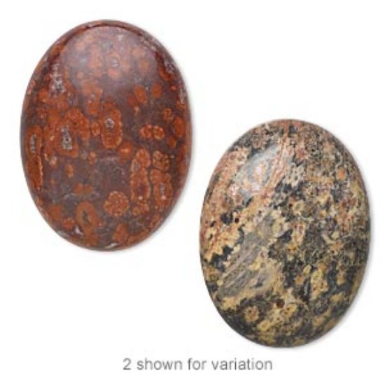 Picture of Cabochon Leopardskin Jasper 40x30mm oval x1