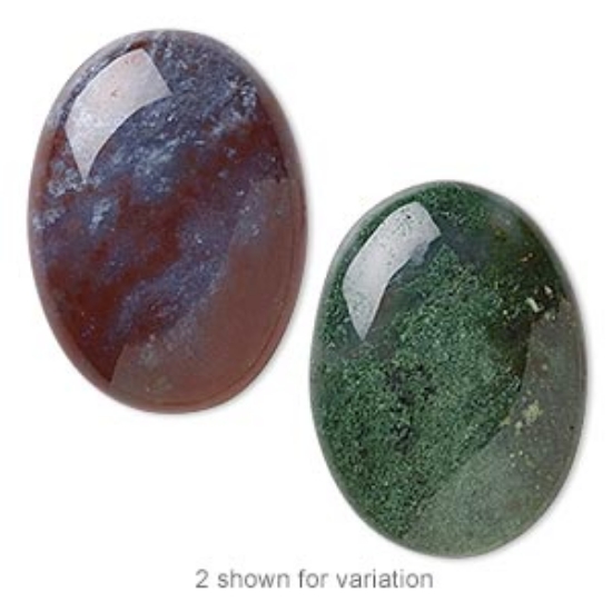 Picture of Cabochon Agate (natural) 30x22mm oval Green x1