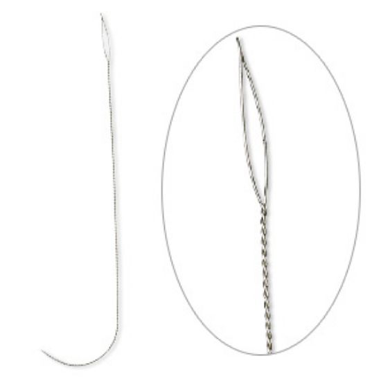 Picture of Stainless Steel Twisted Needle 0.47mm with 0.75mm eye x5