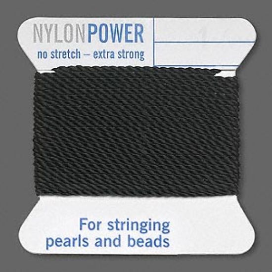 Picture of Thread, nylon, black, size #14. Sold per 2-meter card.