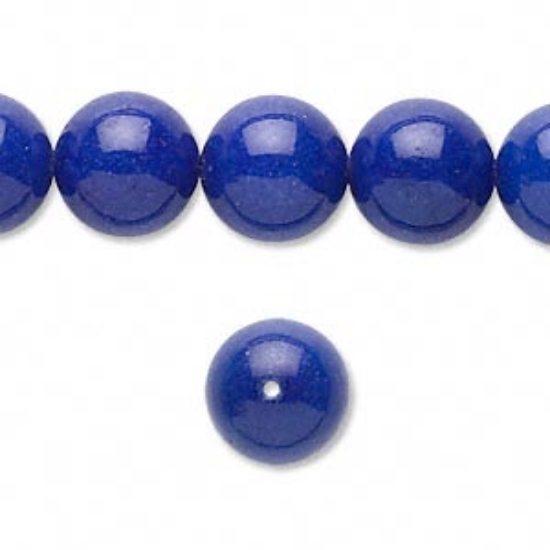 Picture of Mountain "Jade" 12mm round Lapis Blue x5