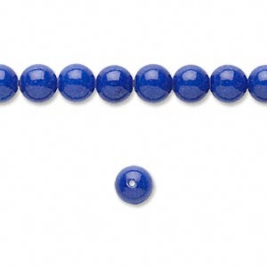 Picture of Mountain "Jade" bead 6mm round Lapis Blue x40cm