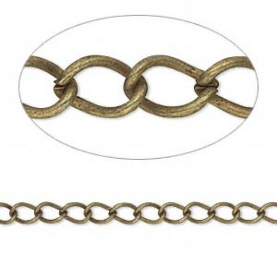 Picture of Stainless Steel Chain Twisted 5x3mm Antiqued Brass x1m