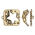 Picture of Clasp Toggle 20mm square with star and 21x8mm fairy bar Gold x1