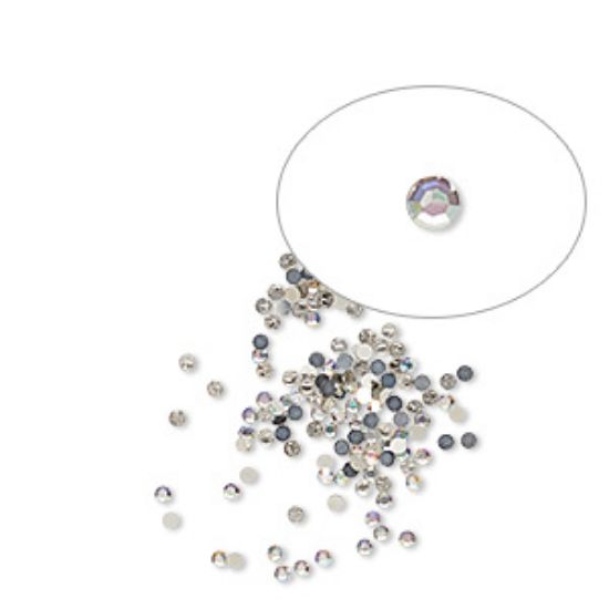 Picture of Flat back, Preciosa Ornela, glass, crystal titania, foil back, 2.3-2.4mm faceted round, SS8. Sold per pkg of 144 (1 gross).