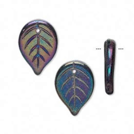 Picture of Leaves 18x13mm Iris Purple x10