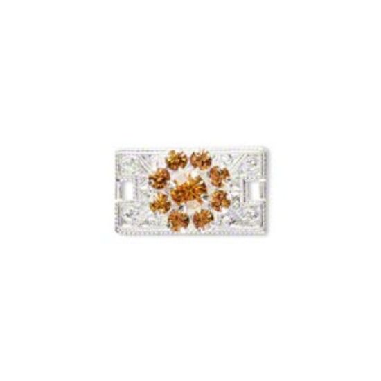 Picture of Swarovski 62014 Sew-on component 17x10mm rectangle Topaz x2