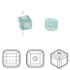 Picture of Swarovski 5601 Cube 8mm Pacific Opal x1