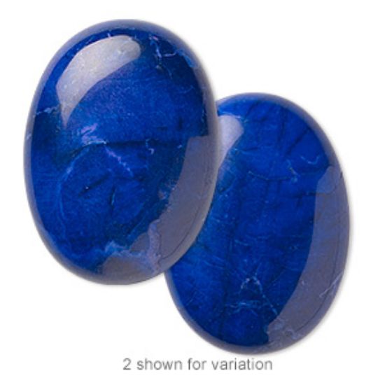 Picture of Cabochon Howlite (dyed) 30x22mm oval  Lapis Blue x1