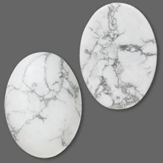 Picture of Cabochon Howlite (natural) 30x22mm oval White x1