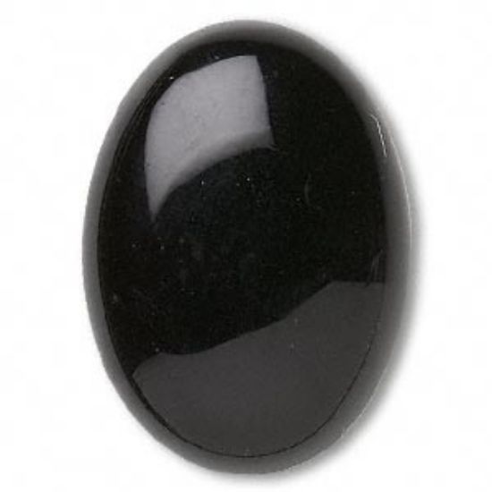 Picture of Cabochon Black Onyx (dyed) 30x22mm oval x1