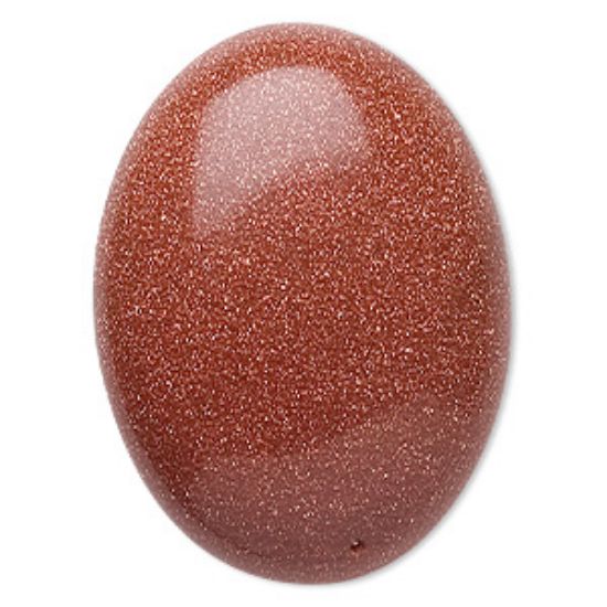Picture of Cabochon brown Goldstone (manmade) 40x30mm oval x1