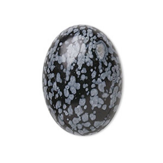 Picture of Cabochon Snowflake Obsidian (natural) 40x30mm oval x1