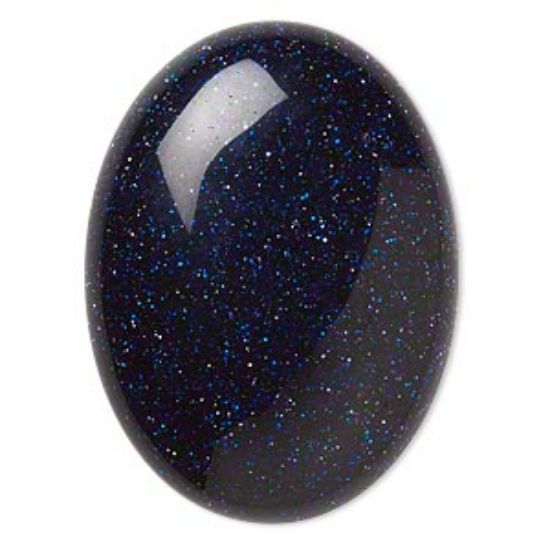 Picture of Cabochon Blue Goldstone (manmade) 40x30mm oval x1