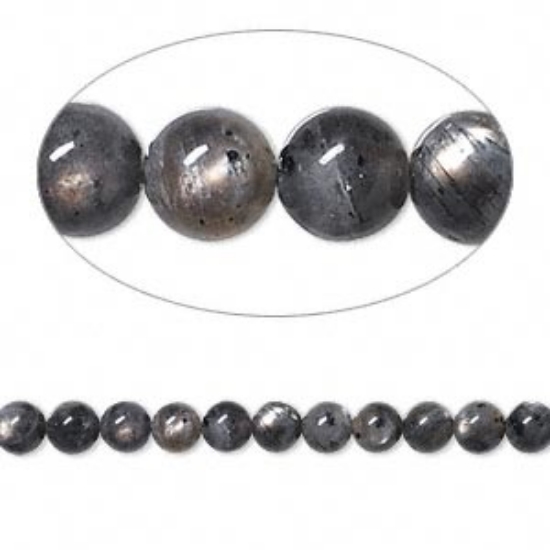 Picture of Larvikite (natural) bead 4mm round x20