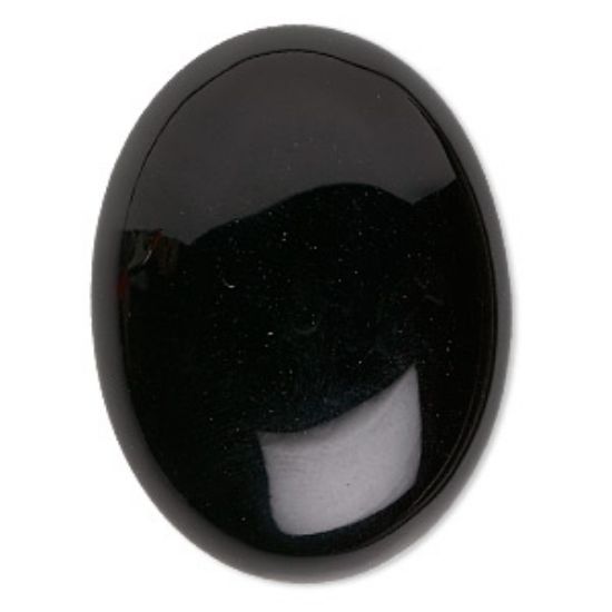 Picture of Cabochon zwarte onyx (dyed) 40x30mm ovaal x1