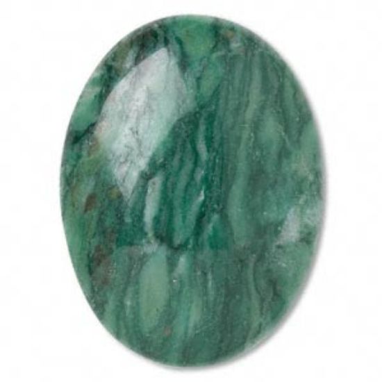 Picture of Cabochon African "jade" (quartz) (natural) 40x30mm oval x1