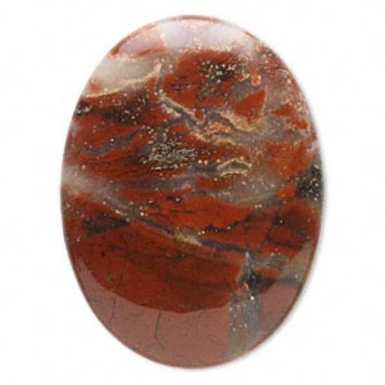 Picture of Cabochon gespot chalcedoon (natuurlijk) 40x30mm ovaal x1