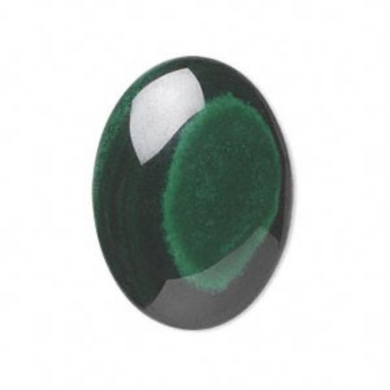 Picture of Cabochon bull's eye malachite (natural) 30x22mm oval x1