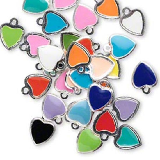 Picture of Candy Drop Heart 7mm Color Mix x40