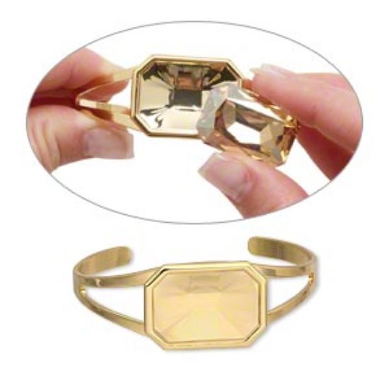 Picture of Cuff Bracelet for 4627 27X19mm Rectangle setting Gold Plated  x1