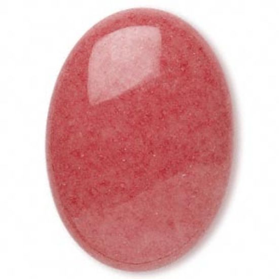 Picture of Cabochon Mountain "Jade" (dyed) Oval  25x18mm Coral x1