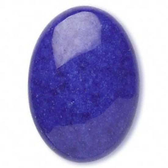 Picture of Cabochon Mountain "Jade" (dyed) Oval  25x18mm Lapis Blue x1