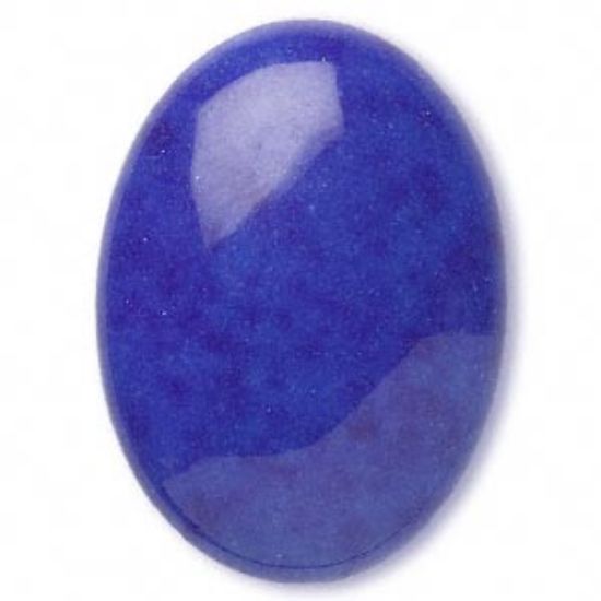 Picture of Cabochon mountain "jade" (dyed) lapis blue 30x22mm oval x1