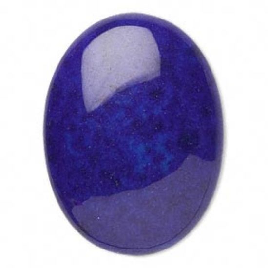 Picture of Cabochon mountain "jade" (dyed) lapis blue 40x30mm oval x1