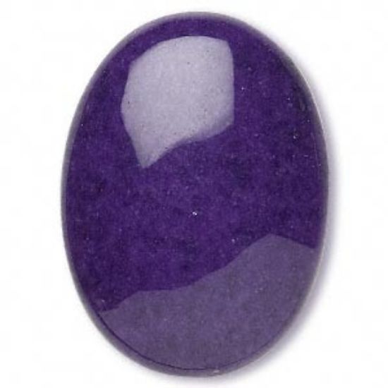Picture of Cabochon mountain "jade" (dyed) purple 30x22mm oval x1