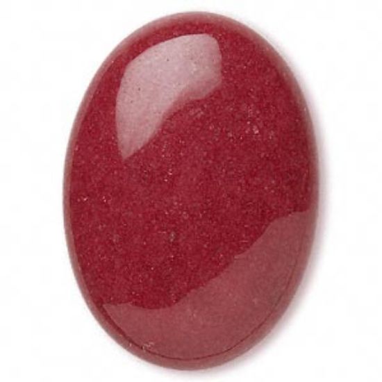 Picture of Cabochon Mountain "Jade" (dyed) Oval 25x18mm Red x1